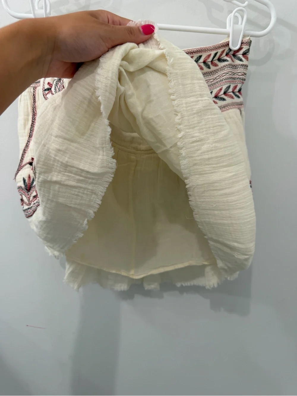 Isabel Marant Etoile Vera Floral Embroidered Cotton Cream Mini Skirt